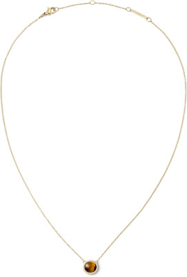 DANIEL WELLINGTON Audrey Tiger Eye Gold Metal Necklace For Women Gold-plated Plated Steel Necklace