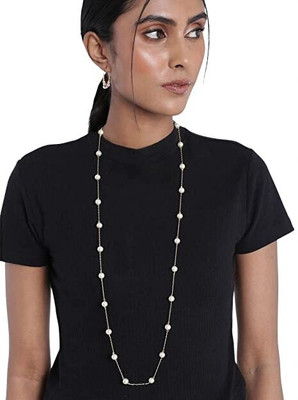 ANOUK Gold-Plated White Pearl Embellished Jewellery Set Pearl Gold-plated Plated Brass Necklace Set