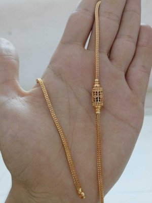 RV FASHION Rv Fashion American Diamond Copper Gold Plated Mugappu Chain For Women & Girls Gold-plated Plated Copper Chain