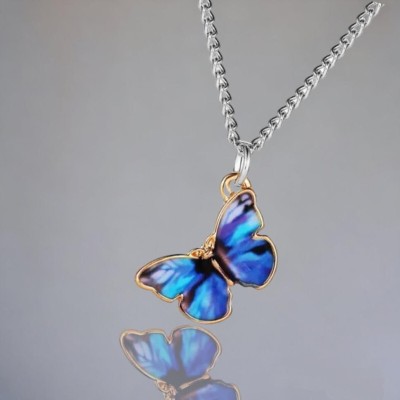 AVR JEWELS Pretty Purple butterfly Neck chain for women and girls Gold-plated Plated Alloy Necklace