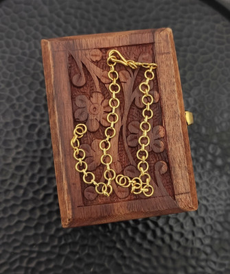 Hanaa One Gram Gold Covering Micro Plated Simple Daily Use Gold Chain-24 Inches Cubic Zirconia Gold-plated Plated Copper Chain