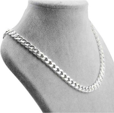 Fab Creations Sterling Silver Simple Chain For Boys & Girls Silver Plated Alloy, Stainless Steel Chain