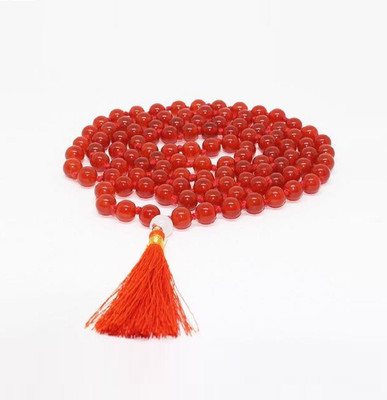 Ceylonmine01 Natural Carnelian Stone Jaap Mala Natural & Certified Beads for Meditation Carnelian Stone Chain