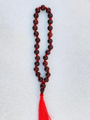 ANAWARIYAS Red sandalwood knoted japp mala (27+1)beads size 8mm Wood Chain