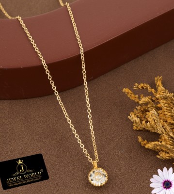 Jewel WORLD Stylish necklace chain for girls & women Cubic Zirconia Gold-plated Plated Brass, Alloy Chain