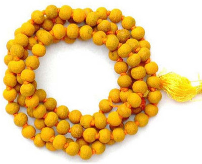 Aurra Stores Original Turmeric (Haldi) Mala 108+1 Beads Beads Wood Chain