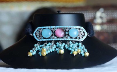 Sassy Jewels Turquoise German Oxidised Silver Choker