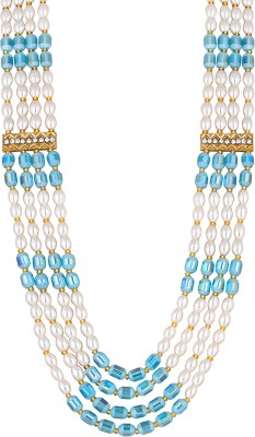 mahi 4 Layers Dulha Moti Mala Beads Gold-plated Plated Alloy Necklace