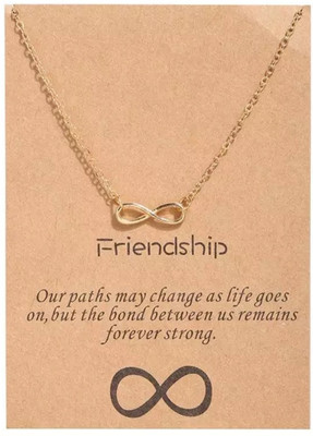 Vembley Trendy Gold Color Infinite Love Necklace For Women Gold-plated Plated Alloy Chain