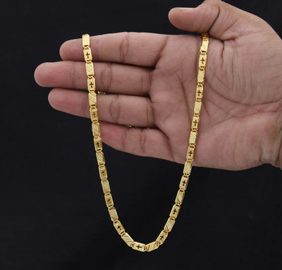 Raplemi 1 gram High Quality Indian Polished “20” Inches Gold Chain for Men and boy Gold-plated Plated Alloy Chain