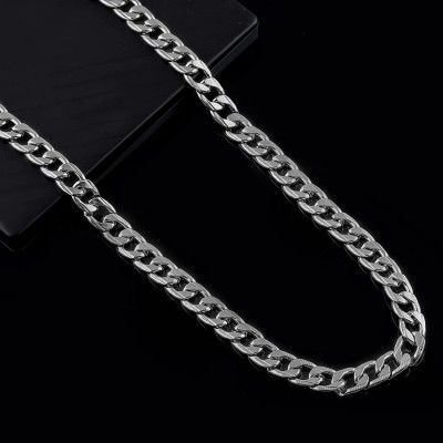 DMJ 20 Inch SS Necklace Chain Silver Plated Finely Detailed Chain (Unisex) Sterling Silver Plated Steel Chain