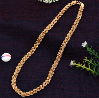 Minprice 1 Gram Ring Linked High Quality Gold Plated Neck Chain Gold-plated Plated Alloy Chain