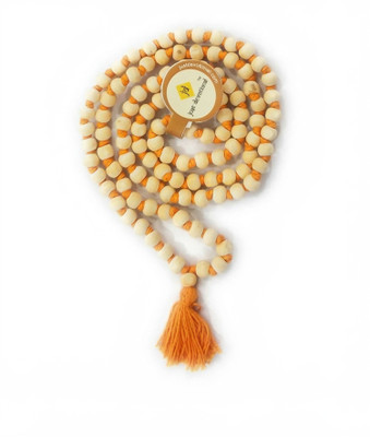 Just Devotional Tulsi Mala 108 beads for Japa Wearing and Chanting Mantra Wood Chain