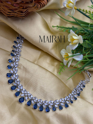 MAIRAH Brass Gold-plated Blue, Silver Jewellery Set(Pack of 1)