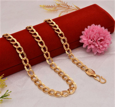 Minprice Stunning Double Ring 1 Gram Gold Plated Neck Chain Gold-plated Plated Alloy Chain