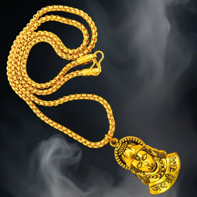 Radhika Collection New Hanuman ji pandal Locket with Chain for mens and boys Gold-plated Plated Brass Necklace Set