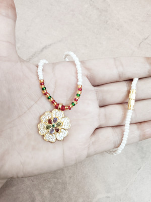 aaryan White AD Pendant Necklace Gold-plated Plated Alloy Necklace