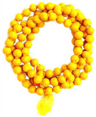 SHRI ASTHA VINAYAK 108 Beads Haldi Mala | Turmeric Mala Wood Chain