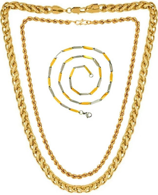 RIYAASHI Gold Plated Chain for men and women Gold-plated Plated Brass, Metal, Alloy Chain Gold-plated Plated Brass, Metal, Alloy Chain