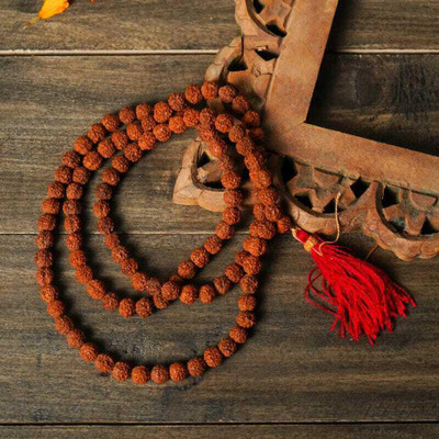 Divine rudras Natural 5 Mukhi Rudraksha Mala Rudraksha Chain