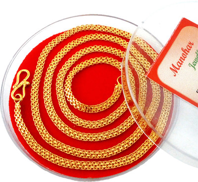 manohar One Gram Gold plated Chain Gold-plated Plated Brass Chain