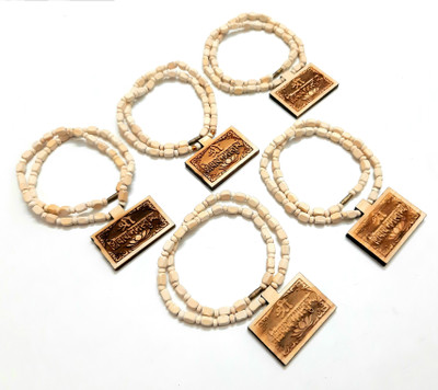 HSP Shri Shivaye Namastubhyam Locket Wooden Kanthi Mala. Beads Wood Chain