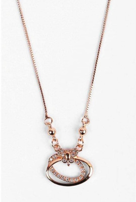 Opus Gems Oval Chain Pendant Gold-plated Plated Alloy Chain