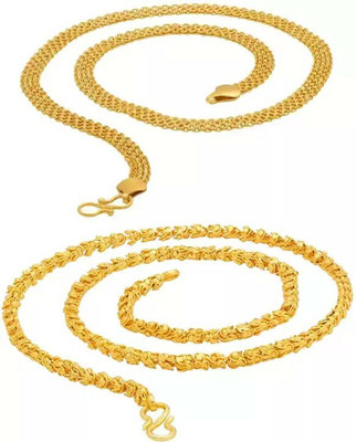 Aviate PC MILAN PATI & CHANDRAMUKHI Cubic Zirconia Gold-plated Plated Alloy Chain Set