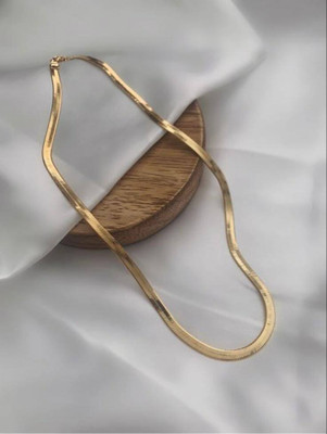 RUDRANI JEWELS Anti Tarnish Plain Silk Design Gold-plated Plated Stainless Steel Chain