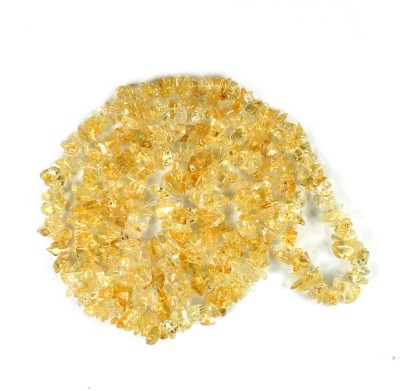 CRYSTU Natural Citrine Chip Mala Necklace 81.2 cm for Unisex Beads, Crystal, Citrine Stone Chain