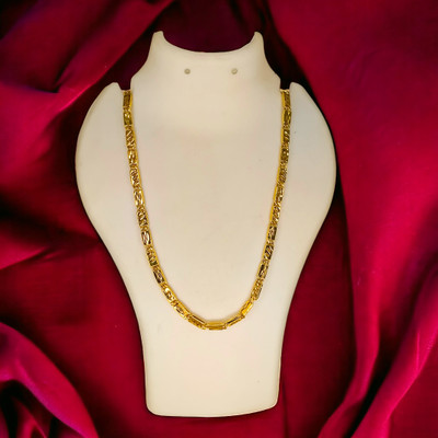 hisa Micro Gold Plated Nawabi biscuit chain Gold-plated Plated Brass, Copper Chain