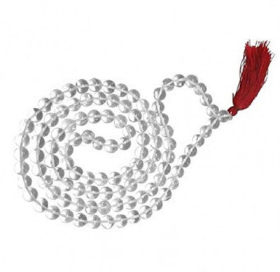 Jewelswonder Sphatik Jaap Mala for Pooja Crystal Necklace