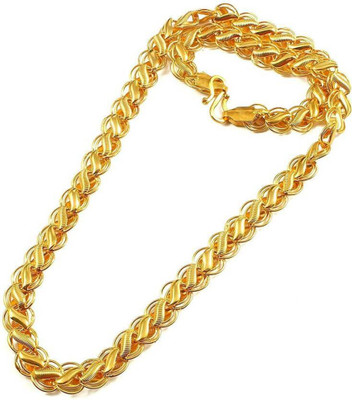 THASHILAVA 1 gram High Quality Indian Polished “20” Inches Gold Chain for Men and boy Gold-plated Plated Alloy Chain