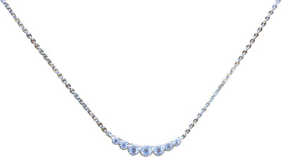 Elegancebyraavi 120 Cubic Zirconia Sterling Silver Plated Sterling Silver Necklace
