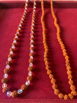 Rudraksham Gold Plated Rudraksha Mala/Chain 54+1 Beads (Set of 6) Gold-plated Plated Rudraksha Chain