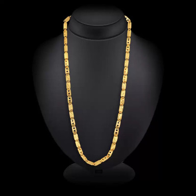 THASHILAVA 1 gram High Quality Indian Polished “20” Inches Gold Chain for Men and boy Gold-plated Plated Copper Chain