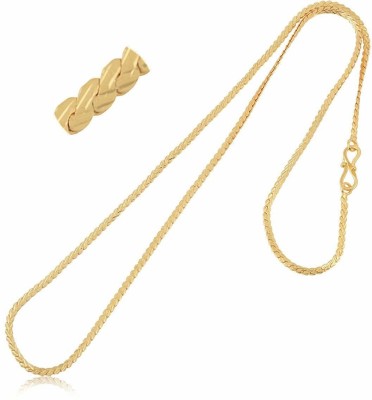 Beadworks Beadworks UNISEX Brass Gold Plated Tulip Necklace Neck Chain Fashion Jewar Chain Mala Gold-plated Plated Brass, Metal Chain