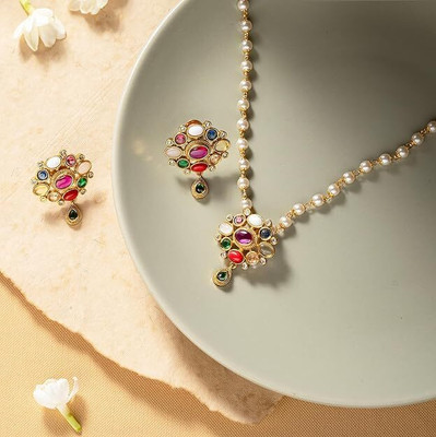 Rangrozo Jewellery Brass, Alloy Gold-plated Gold Jewellery Set(Pack of 1)