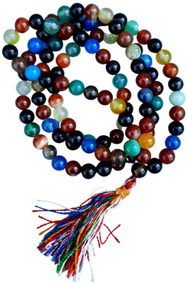 Maitri Export Multi Onyx Japa Mala Crystal Stone Necklace