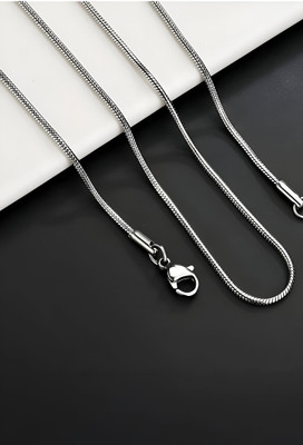 Zenzi Tarnish Stainless Steel Sliver 2mm Round Sanck Waterproof Unisex Necklace chain Silver Plated Stainless Steel Chain