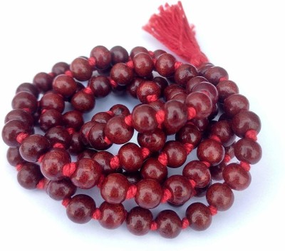 ABHI TRADERS Lal Chandan Mala for Wearing, Meditation Unisex Red Sandalwood Wood Chain