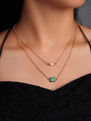 Officially Gorgeous Dual Layered Anti-Tarnish Coating Necklace for Women by EVERSTYLISH Gold-plated Plated Alloy Necklace