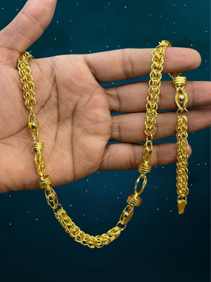 RKB SALES 1gm gold plated High Quality Indian Polished chain men Gold-plated Plated Alloy Chain
