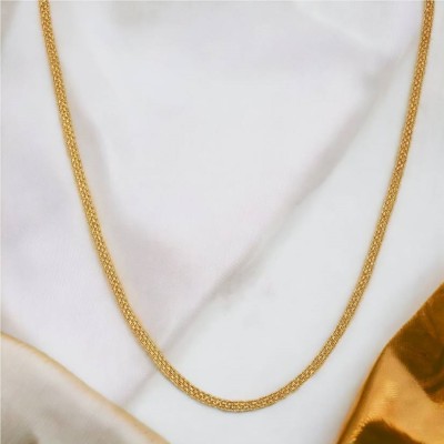 TLGS Artificial Gold Chain for Girls 22 inches size for Women Gold-plated Plated Brass Chain