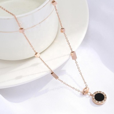 Royatto Rose Gold Design Titanium Steel Necklace Female Clavicle Chain Ins Tide Cold Brass Plated Copper Chain