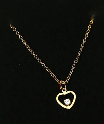 Sahelistyle Stylish & Trendy Heart Shape Pendant Chain For Women & Girl-Lightweight Necklace Crystal Gold-plated Plated Stainless Steel Necklace