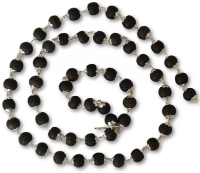 MAATRCHAAYA Karungali Malai Religious Mala 54 Beads Beads Sterling Silver Plated Wood Chain