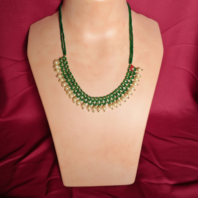 PVG Horizon Designer Ethnic Traditional Valadanda Handcrafted Choker pearl drop style Beads Gold-plated Plated Metal Necklace