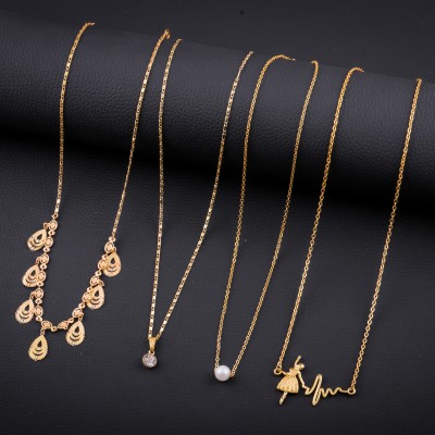 Delfa Clothing Combo of 4 Necklace Chain Gold-plated Plated Alloy Necklace