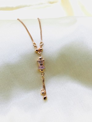 Hitarth Fashion Jewellery CZ Diamond Trendy Pendant Chain For Girls Cubic Zirconia Brass Necklace